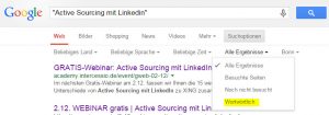 Active Sourcing Tricks und Hack mit Google - wortwörtliche Suche