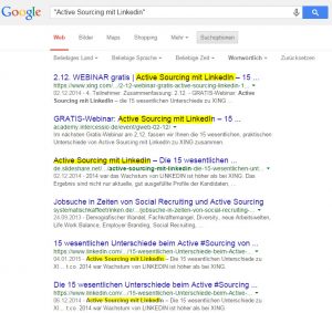 Active Sourcing Tricks und Kniffe mit Google - Suchergebnisse verstehen