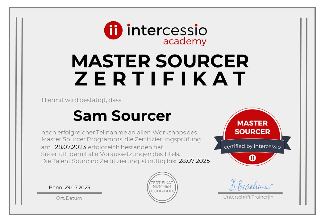 Master Class Musterzertifikat