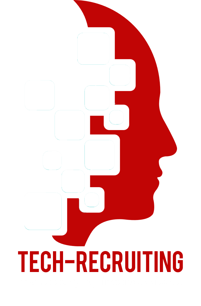 Tech-Recruiting -Logo - rot-weiss - Schriftzug